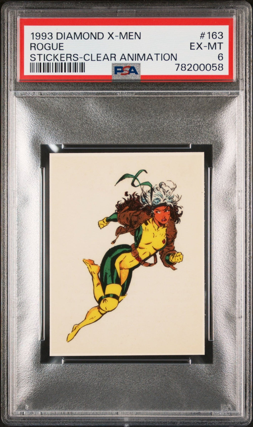 ROGUE PSA 6 1993 Diamond Marvel X-Men Clear Animation Sticker #163 Marvel Graded Cards Sticker - Hobby Gems