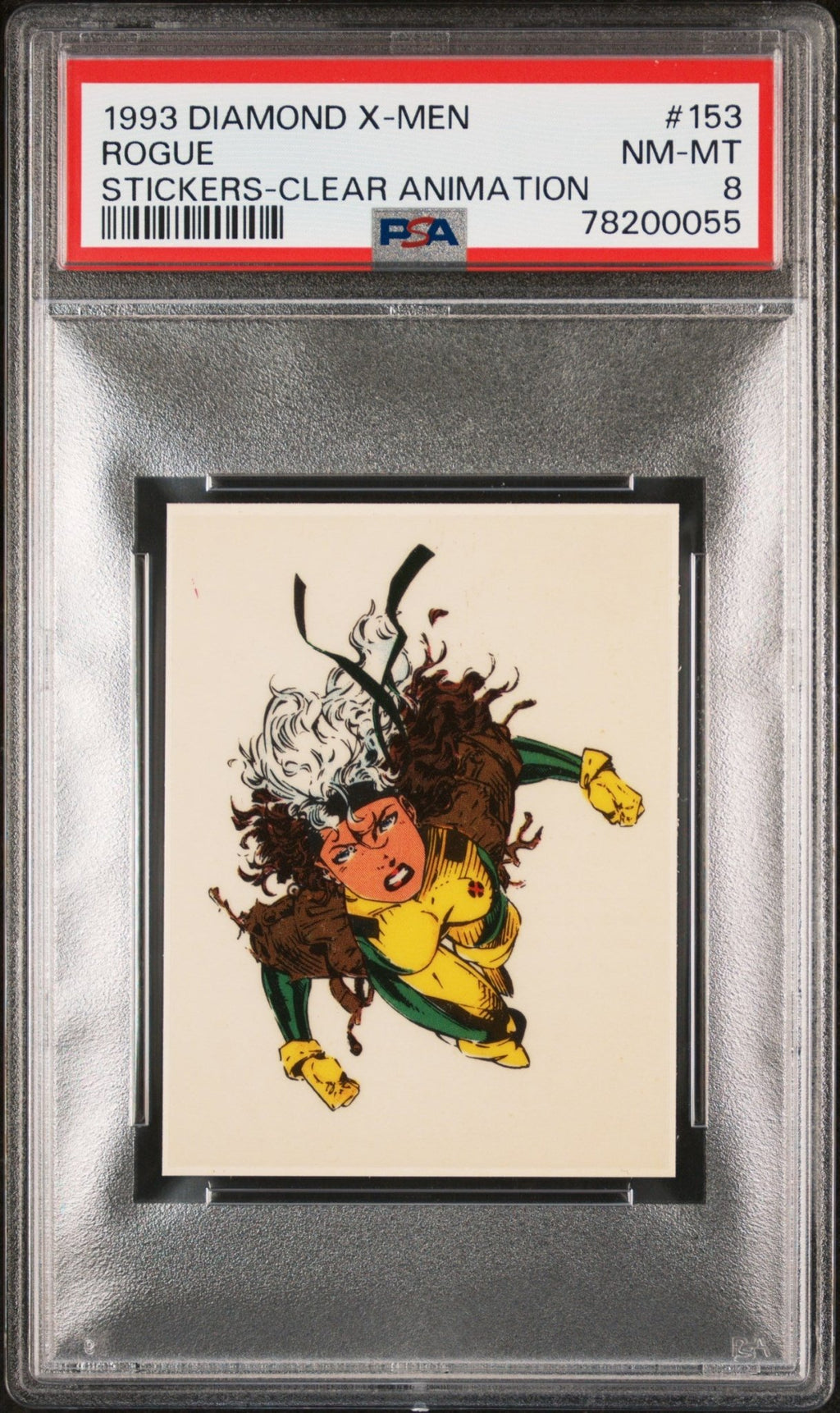 ROGUE PSA 8 1993 Diamond Marvel X-Men Clear Animation Sticker #153 Marvel Graded Cards Sticker - Hobby Gems