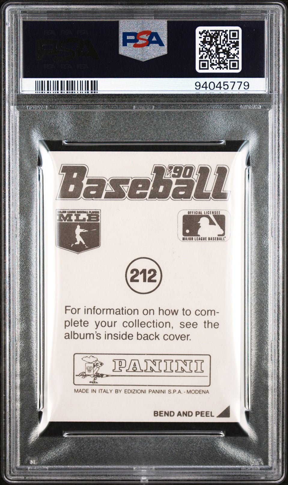 RYNE SANDBERG PSA 7 1990 Panini Sticker #212 Baseball Graded Cards Sticker - Hobby Gems