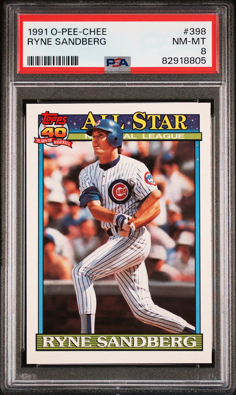 RYNE SANDBERG PSA 8 1991 O-Pee-Chee All-Star #398 Baseball Base Graded Cards - Hobby Gems