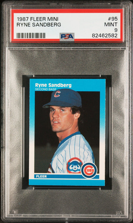 RYNE SANDBERG PSA 9 1987 Fleer Mini #95 Baseball Base Graded Cards - Hobby Gems