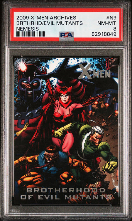 SCARLET WITCH MAGNETO PSA 8 2009 Rittenhouse Marvel X-Men Archives Nemesis #N9 Marvel Graded Cards Insert - Hobby Gems