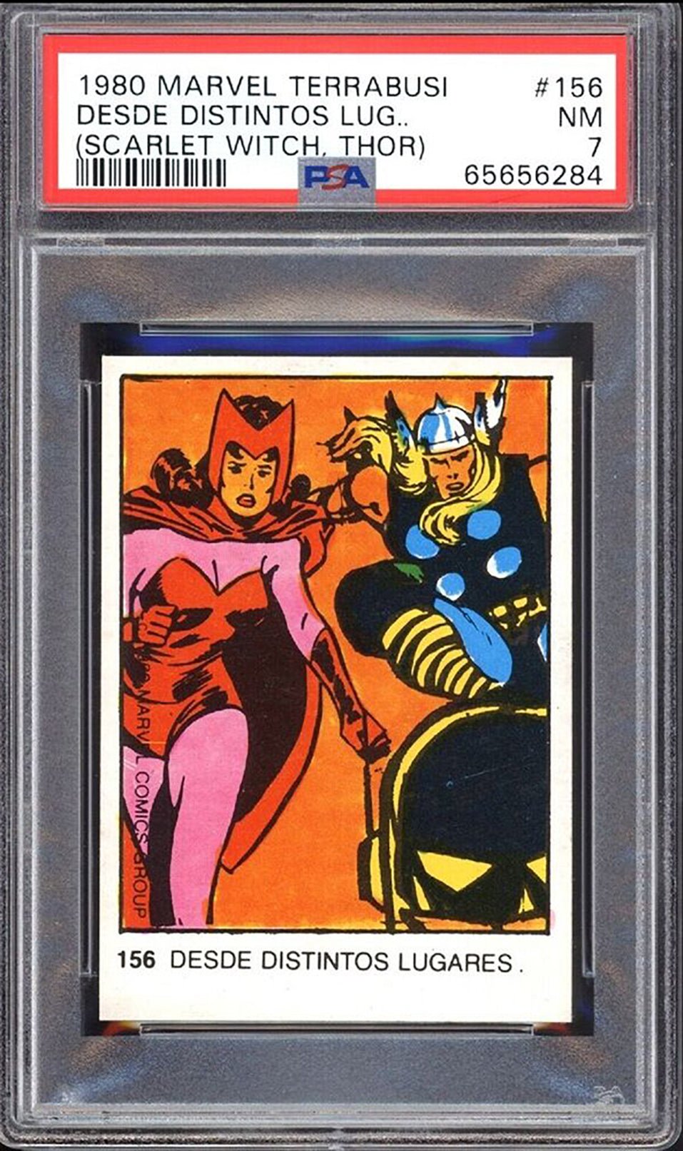 SCARLET WITCH THOR PSA 7 1980 Marvel Terrabusi #156 Marvel Base Graded Cards - Hobby Gems