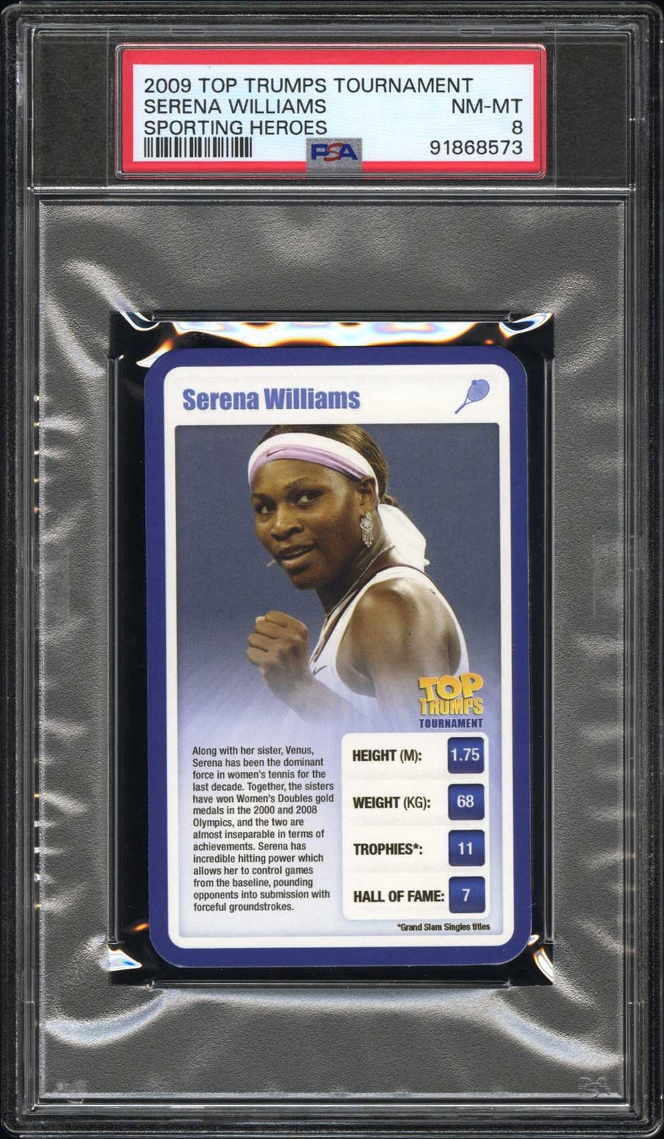 SERENA WILLIAMS PSA 8 2009 Top Trumps Tournament Sporting Heroes Tennis Base Graded Cards - Hobby Gems