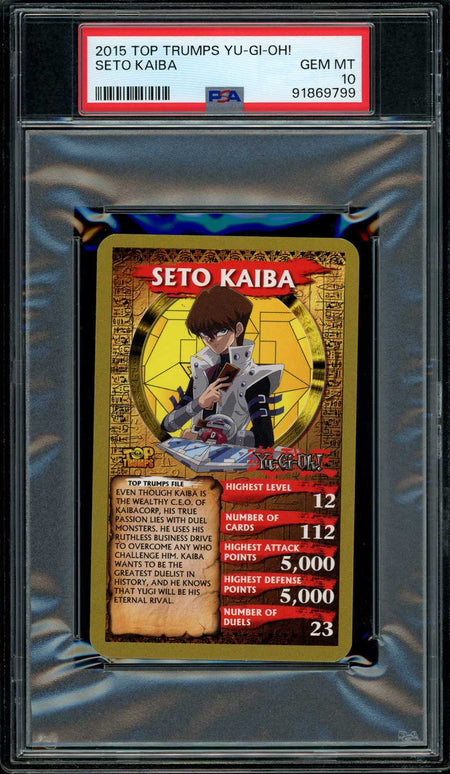 SETO KAIBA PSA 10 2015 Top Trumps Yu - Gi - Oh! Yu - Gi - Oh Base Graded Cards - Hobby Gems