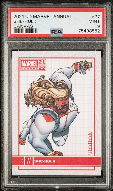 SHE-HULK PSA 9 2021-22 Upper Deck Marvel Annual Canvas Variant #77 C1 Marvel Graded Cards Parallel - Hobby Gems