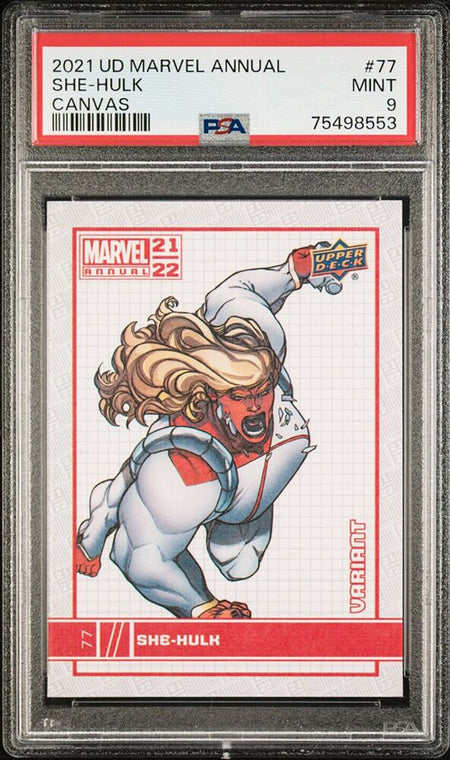 SHE-HULK PSA 9 2021-22 Upper Deck Marvel Annual Canvas Variant #77 C2 Marvel Graded Cards Parallel - Hobby Gems