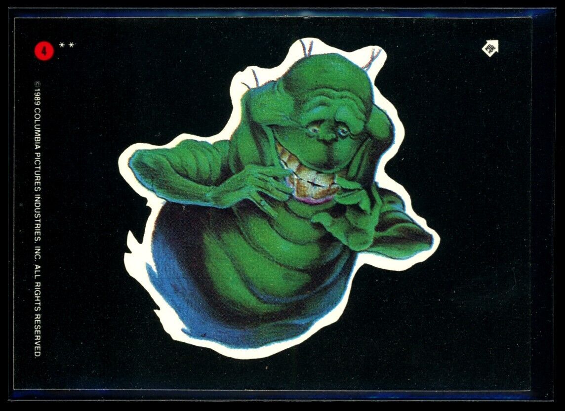 SLIMER HAPPY 1989 Topps Ghostbusters II Sticker #4 C3 Ghostbusters Sticker - Hobby Gems