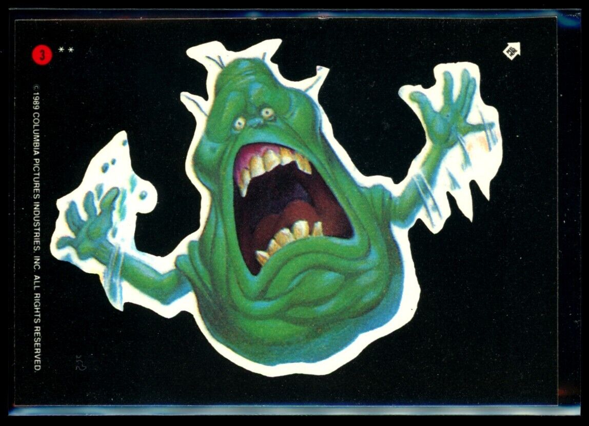 SLIMER SURPRISED 1989 Topps Ghostbusters II Sticker #3 C3 Ghostbusters Sticker - Hobby Gems