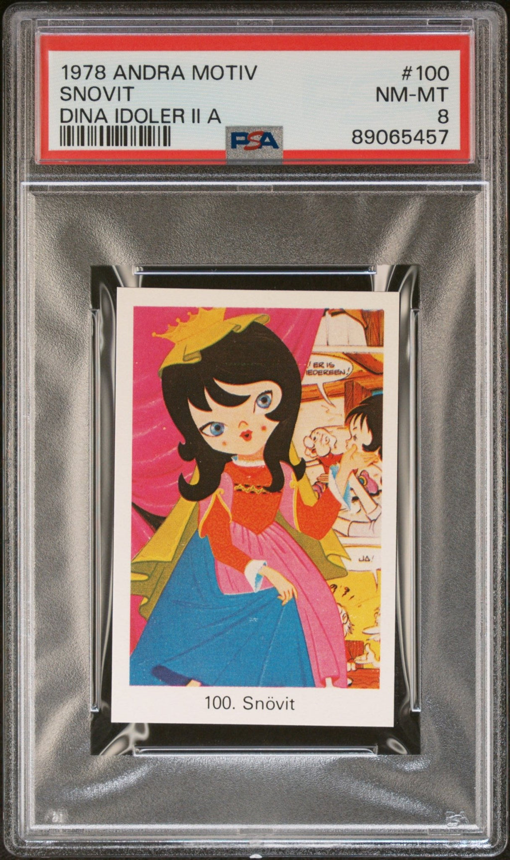 SNOW WHITE PSA 8 1978 Andra Motiv Dina Idoler II A Disney #100 Pop Culture Base Graded Cards - Hobby Gems