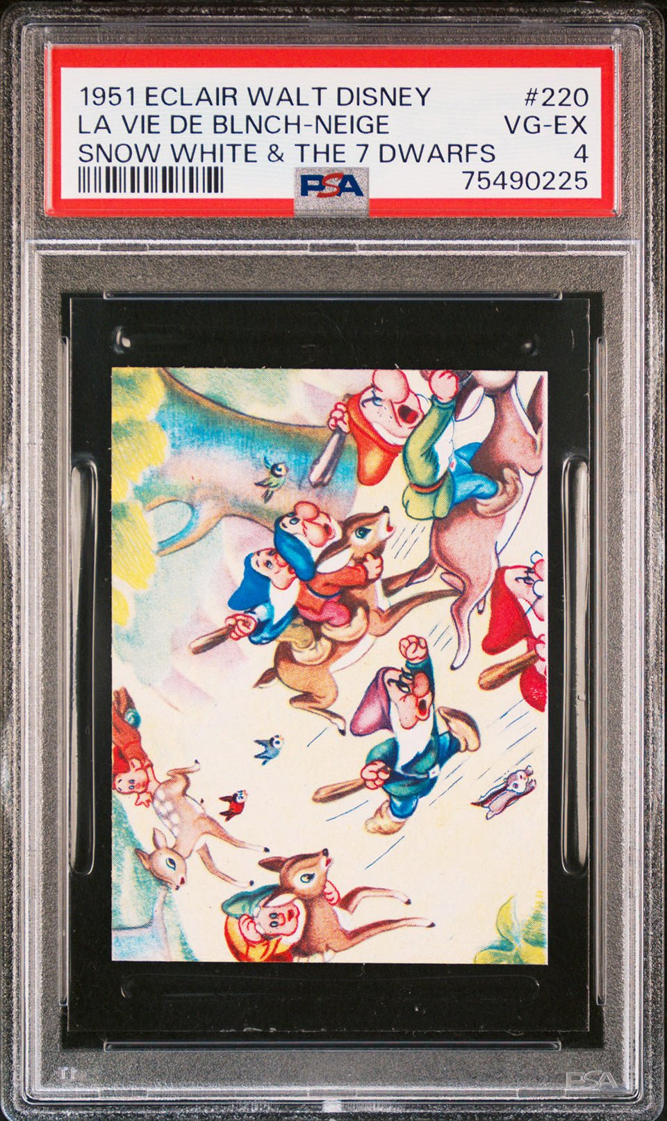 SNOW WHITE & THE 7 DWARFS PSA 4 1951 Eclair Collection Walt Disney #220 Disney Base Graded Cards - Hobby Gems