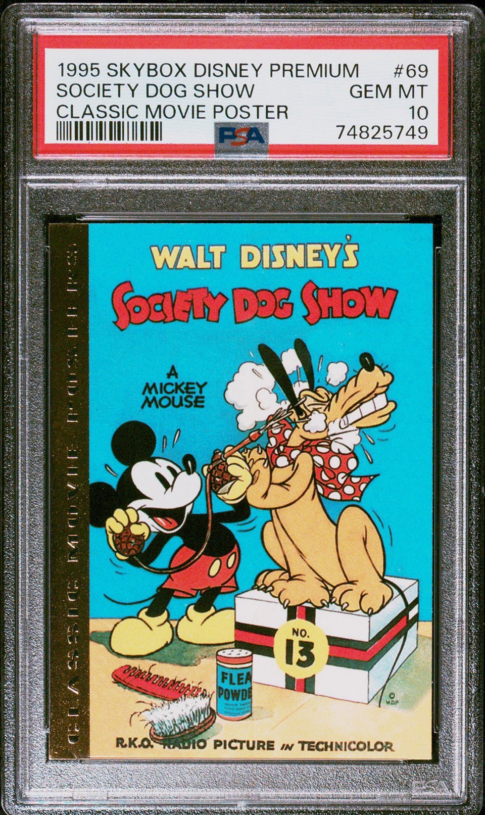 SOCEITY DOG SHOW Mickey Mouse PSA 10 1995 Skybox Disney Premium Movie Poster #69 Disney Base Graded Cards - Hobby Gems