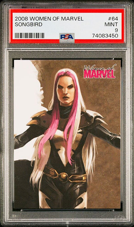 SONGBIRD PSA 9 2008 Rittenhouse Archives Women of Marvel #64 Marvel Base Graded Cards - Hobby Gems