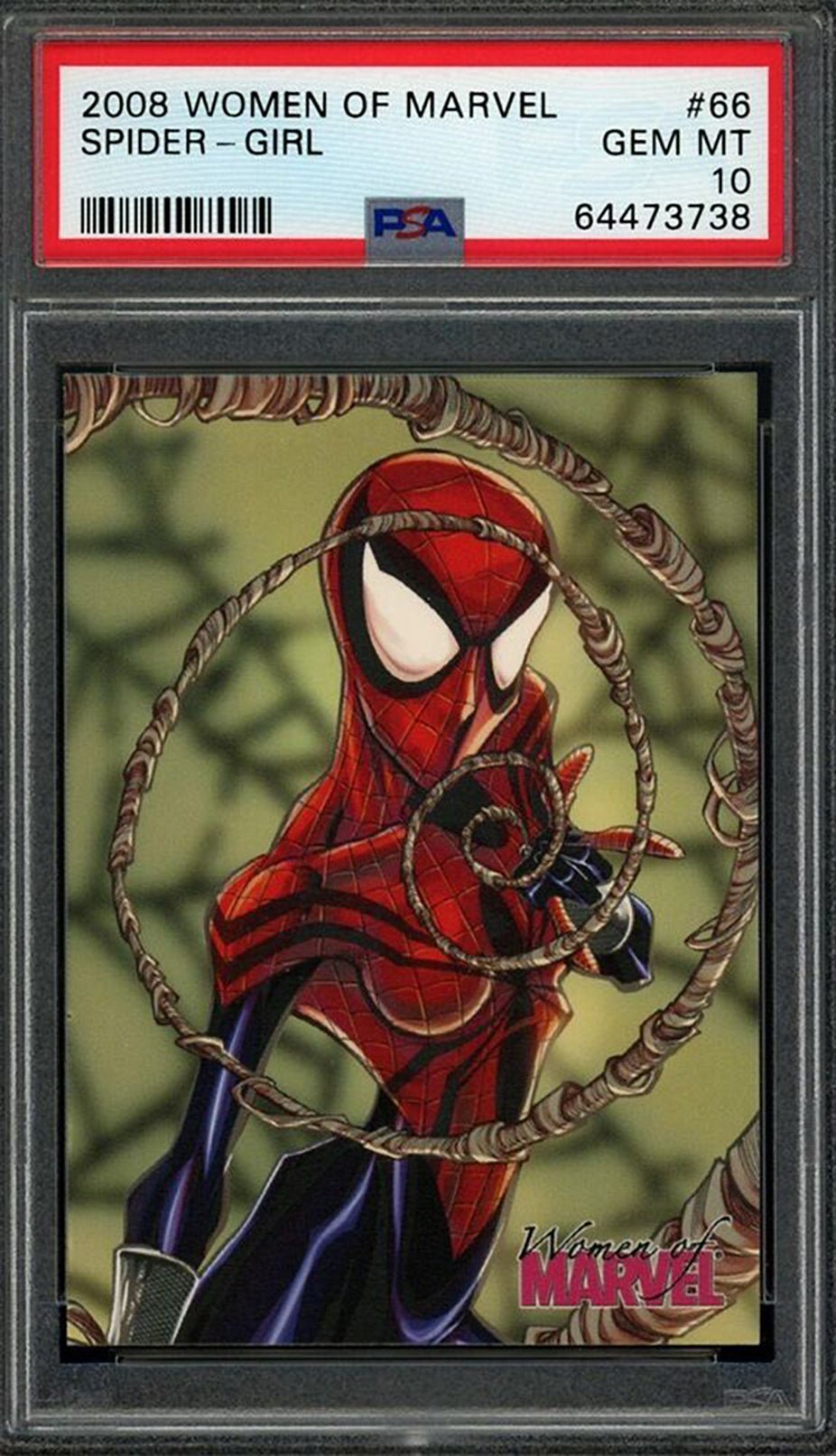 SPIDER-GIRL PSA 10 2008 Rittenhouse Women of Marvel Ron Frenz #66 C2 Marvel Base Graded Cards - Hobby Gems