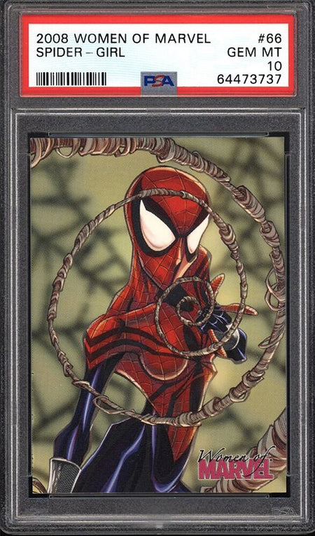 SPIDER-GIRL PSA 10 2008 Rittenhouse Women of Marvel Ron Frenz #66 C3 Marvel Base Graded Cards - Hobby Gems