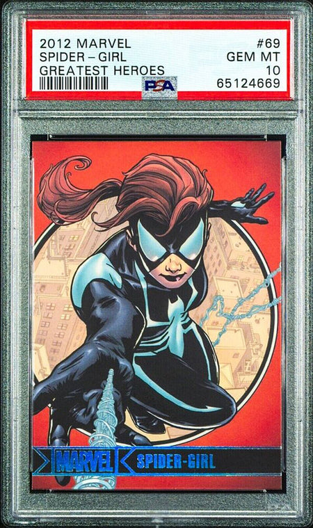 SPIDER-GIRL PSA 10 2012 Rittenhouse Marvel Greatest Heroes HoloFoil #69 Marvel Graded Cards Parallel - Hobby Gems