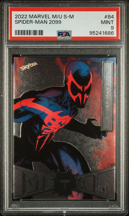 SPIDER - MAN 2099 PSA 9 2022 Skybox Marvel Metal Universe Spider - Man #84 Marvel Base Graded Cards - Hobby Gems