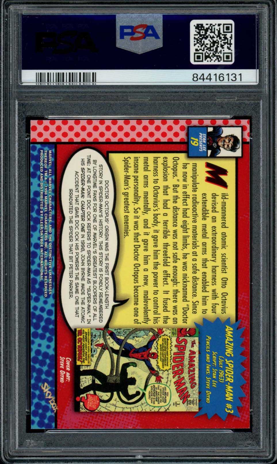 SPIDER-MAN DOCTOR OCTOPUS PSA 10 1998 Marvel the Silver Age #3 Marvel Base Graded Cards - Hobby Gems