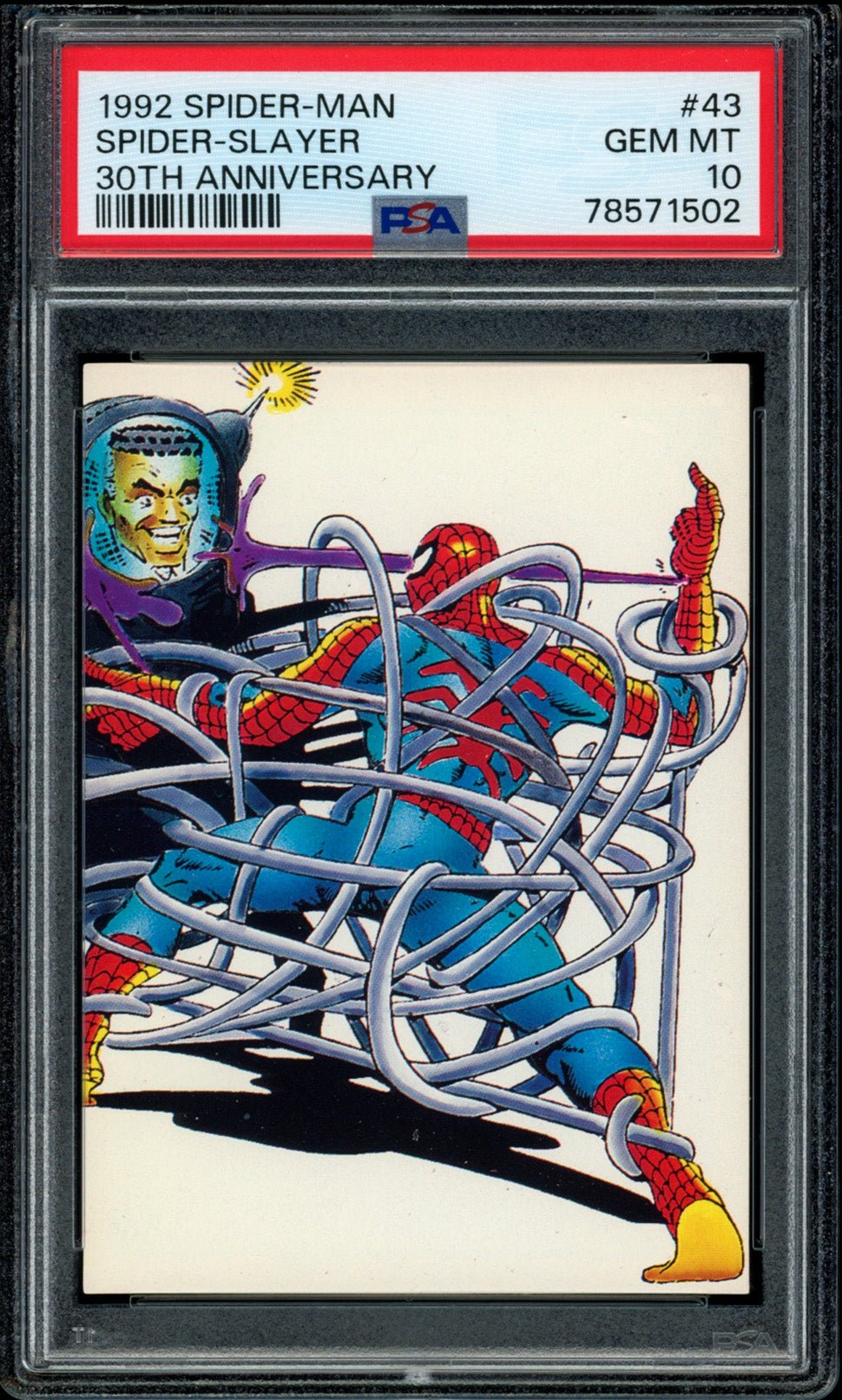 SPIDER-MAN PSA 10 1992 Marvel Spider-Man 30th Anniversary Spider-Slayer #43 Marvel Base Graded Cards - Hobby Gems