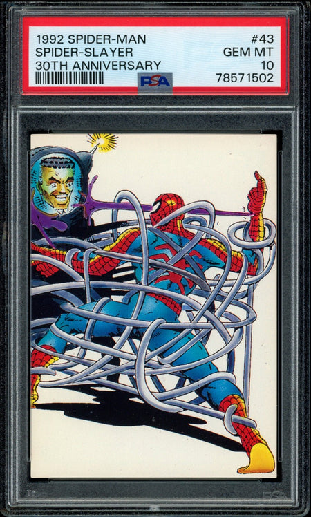 SPIDER-MAN PSA 10 1992 Marvel Spider-Man 30th Anniversary Spider-Slayer #43 Marvel Base Graded Cards - Hobby Gems