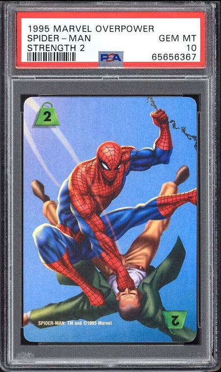 SPIDER-MAN PSA 10 1995 Marvel Overpower Spider-Man Strength 2 Marvel Base Graded Cards - Hobby Gems