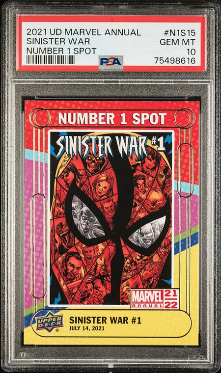 SPIDER-MAN PSA 10 2021-22 Upper Deck Marvel Annual Number 1 Spot #NIS15 C1 Marvel Graded Cards Insert - Hobby Gems