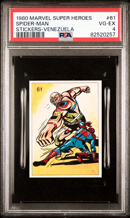 SPIDER-MAN PSA 4 1980 Marvel Super Heroes Stickers-Venezuela #61 Marvel Graded Cards Sticker - Hobby Gems