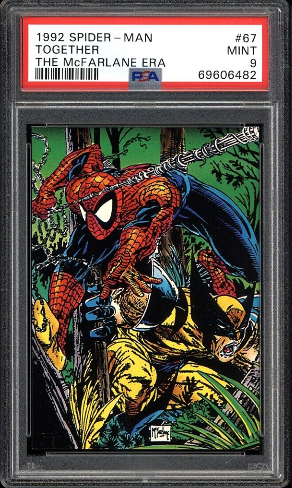 SPIDER-MAN WOLVERINE PSA 9 1992 Spider-Man the McFarlane Era Together #67 C4 Marvel Base Graded Cards - Hobby Gems