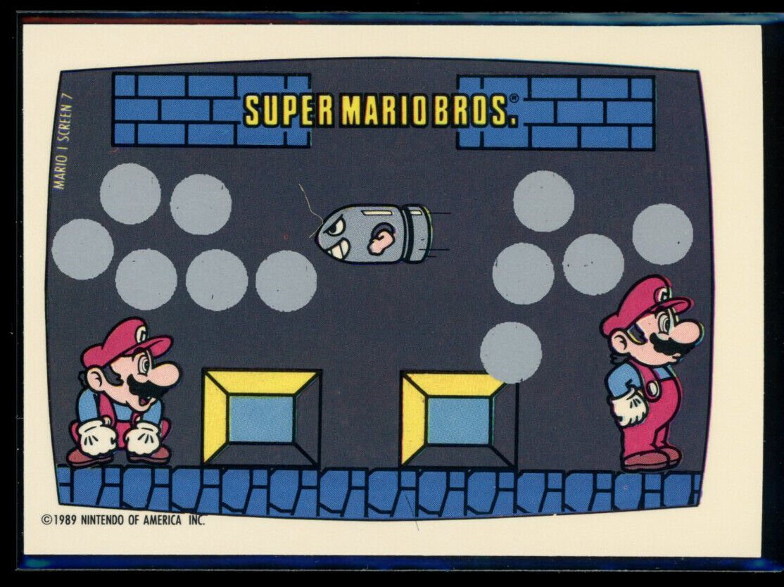 SUPER MARIO BROS 1989 Topps Nintendo Scratch-Off Screen 7 NM C3 Nintendo Base Scratch Off - Hobby Gems