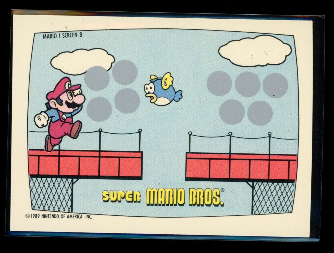 SUPER MARIO BROS 1989 Topps Nintendo Scratch-Off Screen 8 NM C2 Nintendo Base Scratch Off - Hobby Gems