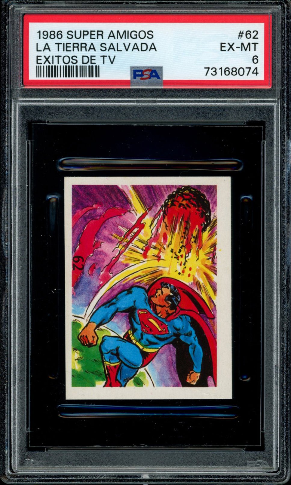 SUPERMAN PSA 6 1986 Reyauca Super Amigos Exitos de TV #62 C1 DC Comics Base Graded Cards - Hobby Gems