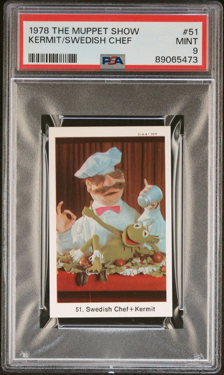 SWEDISH CHEF KERMIT THE FROG PSA 9 1978 Samlarbilder The Muppet Show #51 Pop Culture Base Graded Cards - Hobby Gems