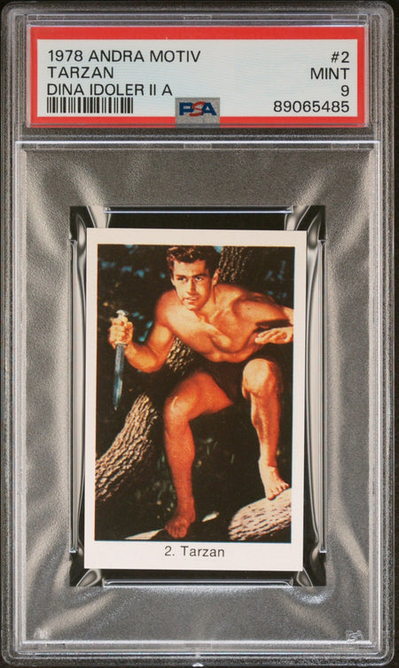 TARZAN PSA 9 1978 Andra Motiv Dina Idoler II A #2 Pop Culture Base Graded Cards - Hobby Gems