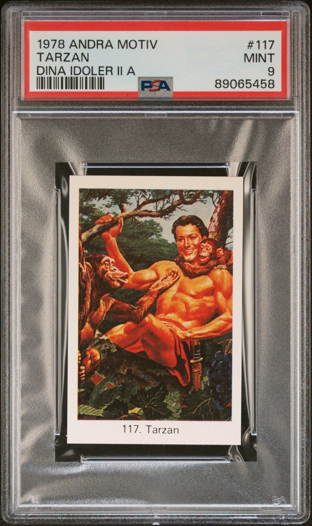 TARZAN PSA 9 1978 Andra Motiv Dina Idoler II A Pop Culture Movie #117 Pop Culture Base Graded Cards - Hobby Gems