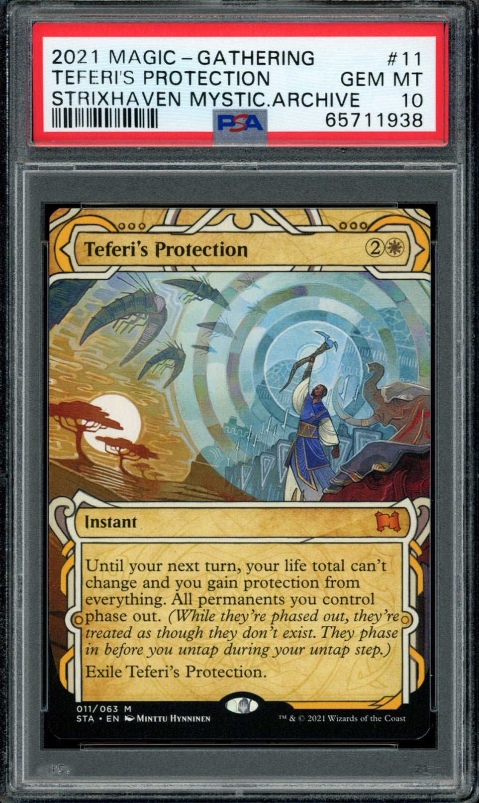 TEFERI'S PROTECTION PSA 10 2021 Strixhaven Mystical Archive Magic the Gathering Mythic 011 Magic the Gathering Base Graded Cards - Hobby Gems