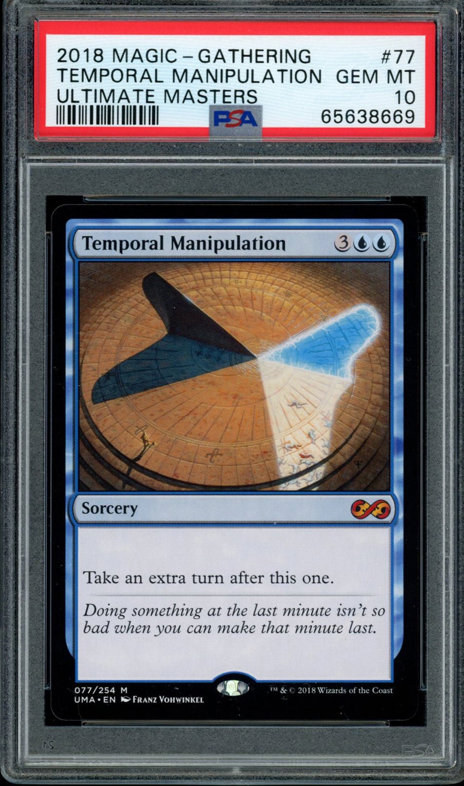 TEMPORAL MANIPULATION PSA 10 2018 Ultimate Masters Magic the Gathering Mythic 077 Magic the Gathering Base Graded Cards - Hobby Gems