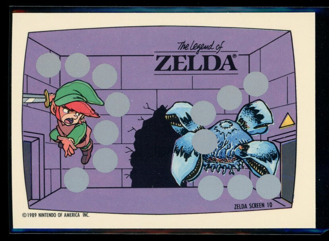 THE LEGEND OF ZELDA 1989 Topps Nintendo Scratch-Off Screen 10 NM C1 Nintendo Base Scratch Off - Hobby Gems