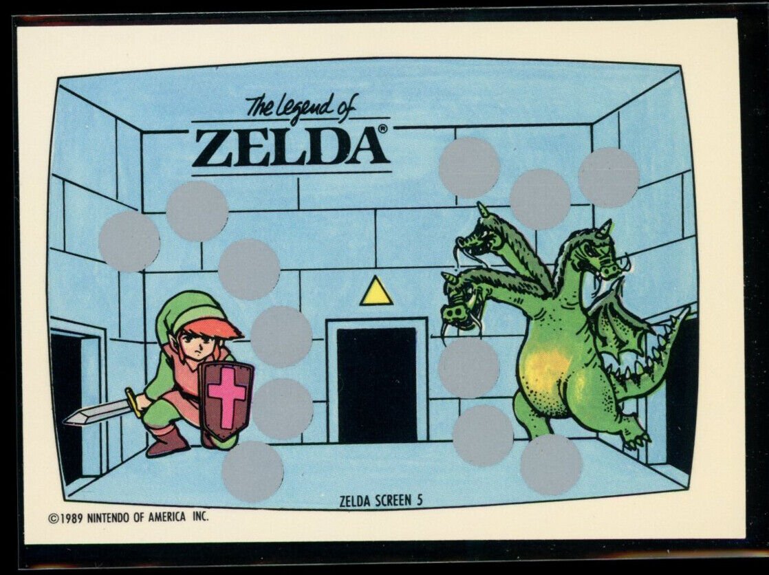 THE LEGEND OF ZELDA 1989 Topps Nintendo Scratch-Off Screen 5 NM C11 Nintendo Base Scratch Off - Hobby Gems