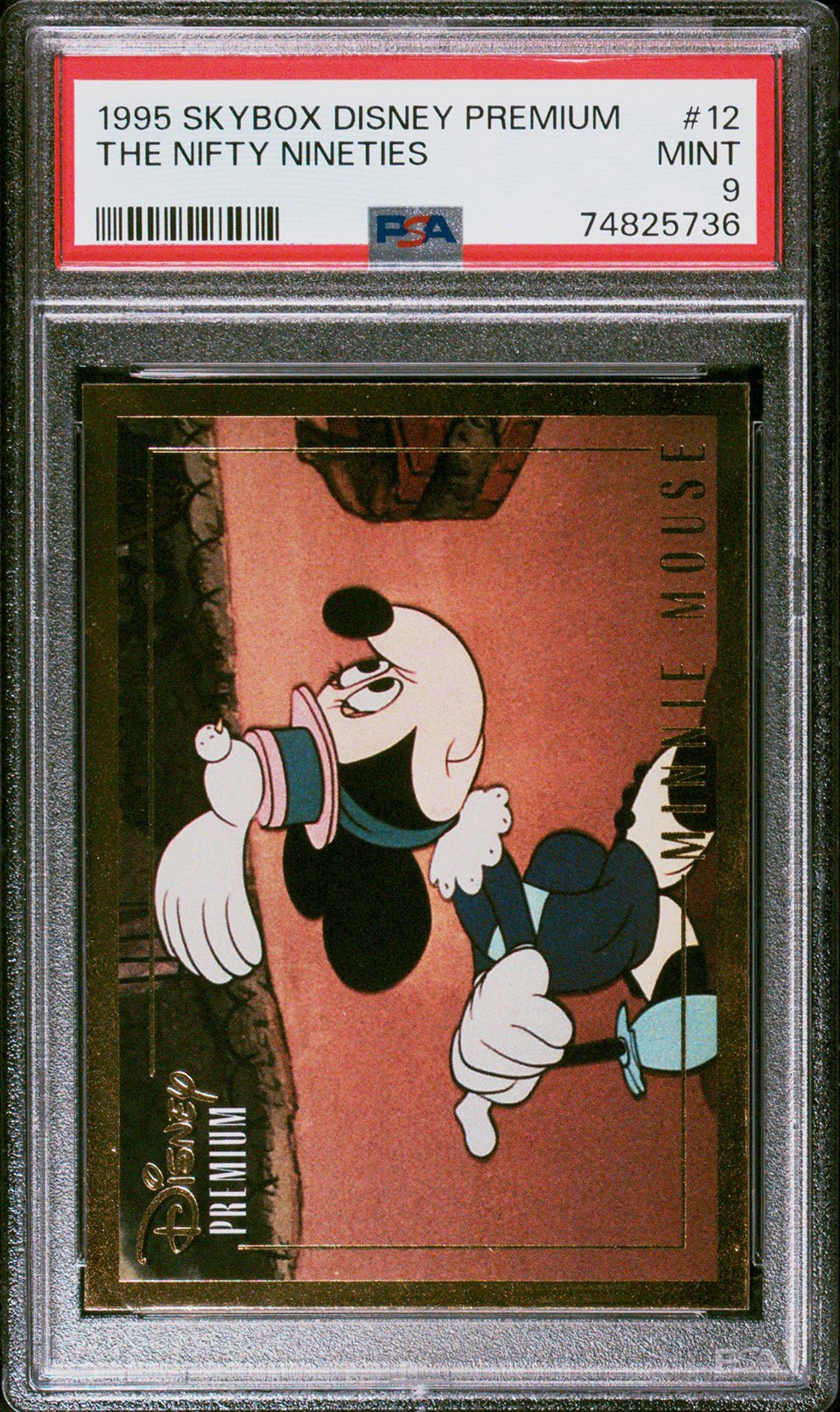 THE NIFTY NINETIES Minnie Mouse PSA 9 1995 Skybox Disney Premium #12 Disney Base Graded Cards - Hobby Gems
