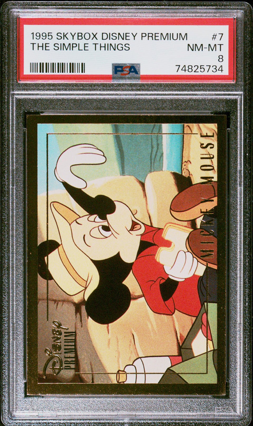 THE SIMPLE THINGS Mickey Mouse PSA 8 1995 Skybox Disney Premium #7 Disney Base Graded Cards - Hobby Gems