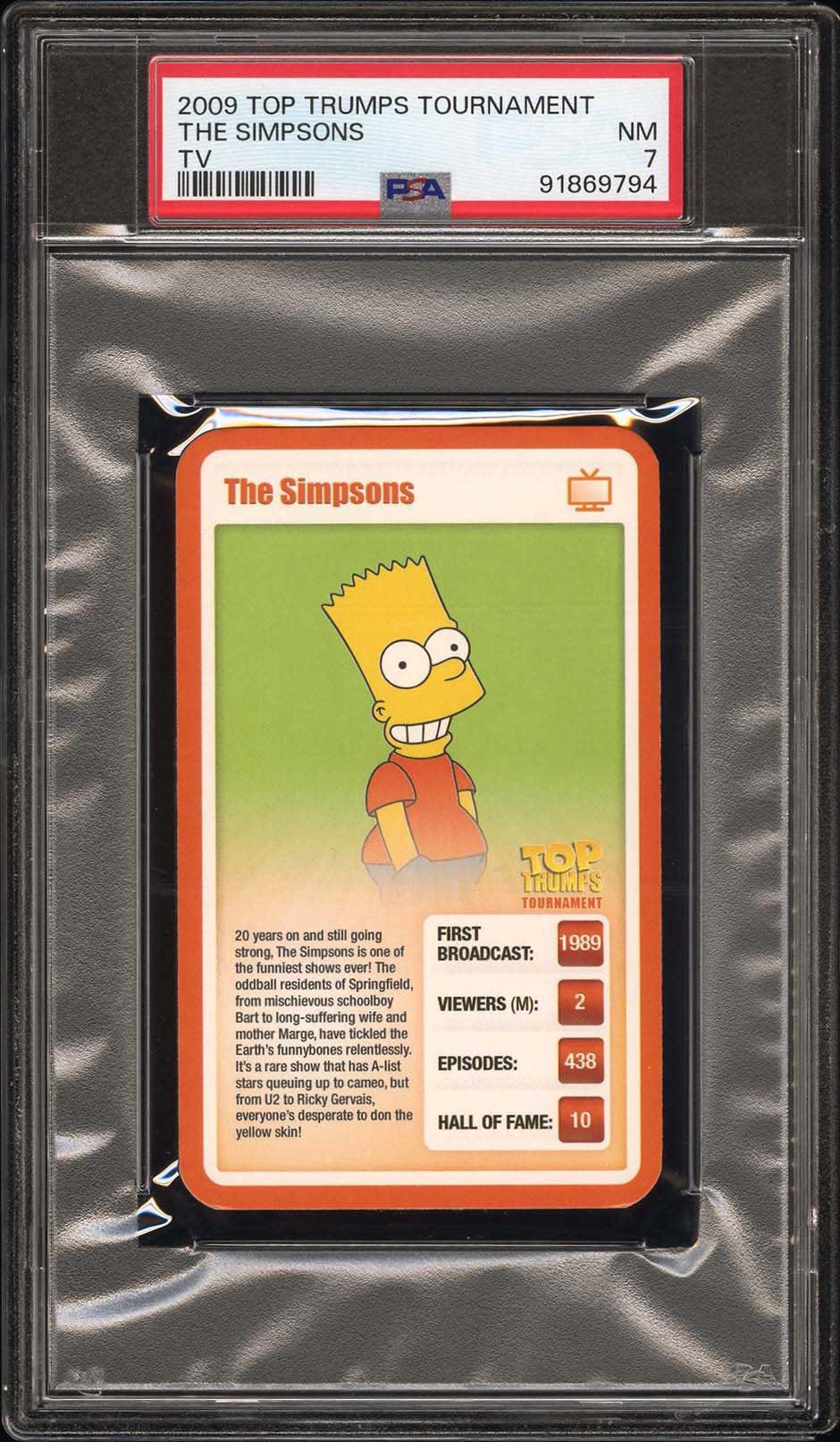 THE SIMPSONS Bart Simpson 2009 Top Trumps Tournament TV The Simpsons Base Graded Cards - Hobby Gems