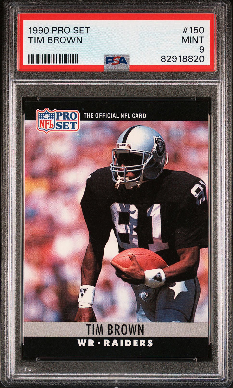 TIM BROWN PSA 9 1990 Pro Set #150 Football Base Graded Cards - Hobby Gems