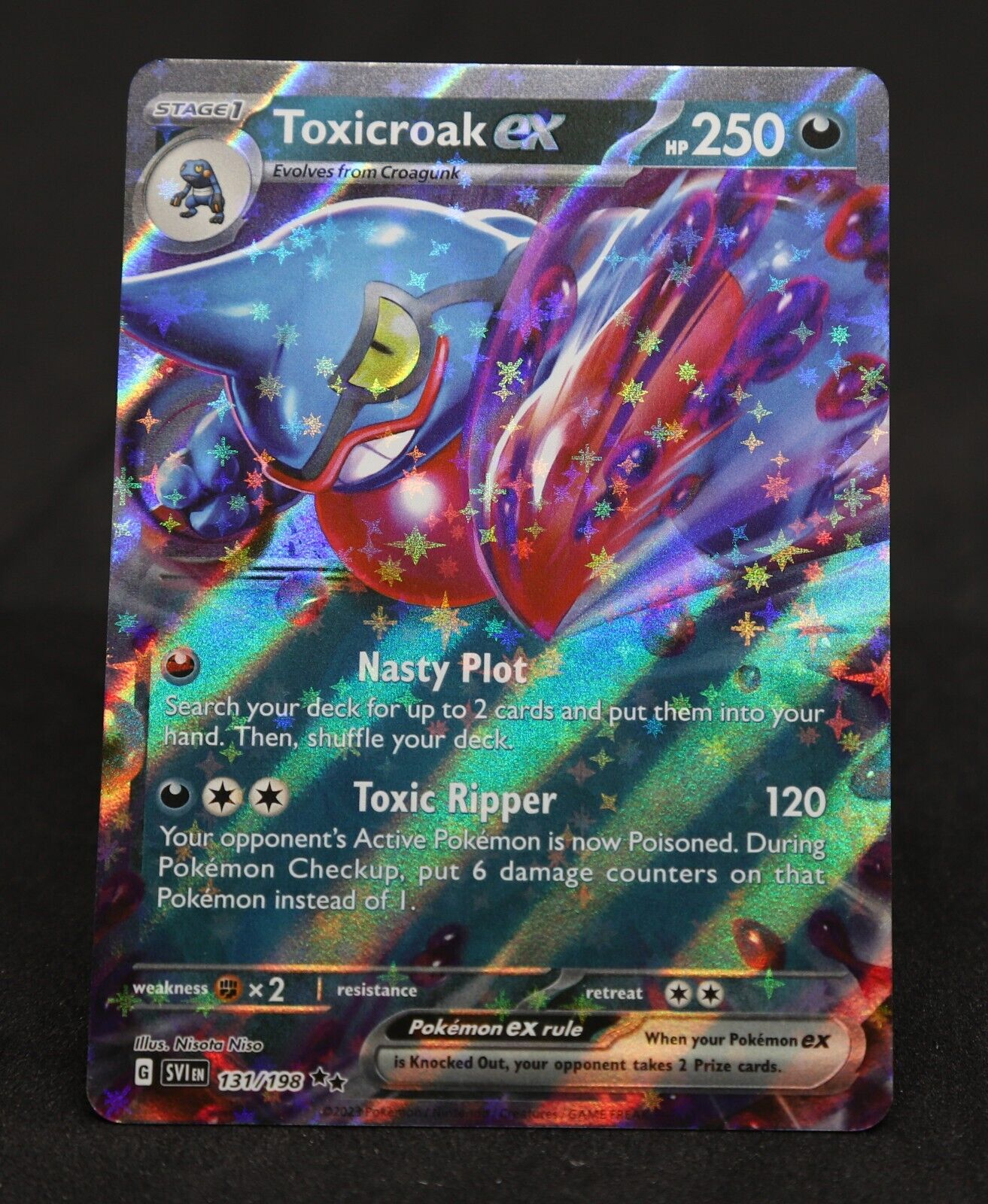 TOXICROAK EX 131/198 Ultra Double Rare Holo 2023 Scarlet & Violet Pokemon Pokemon Base - Hobby Gems