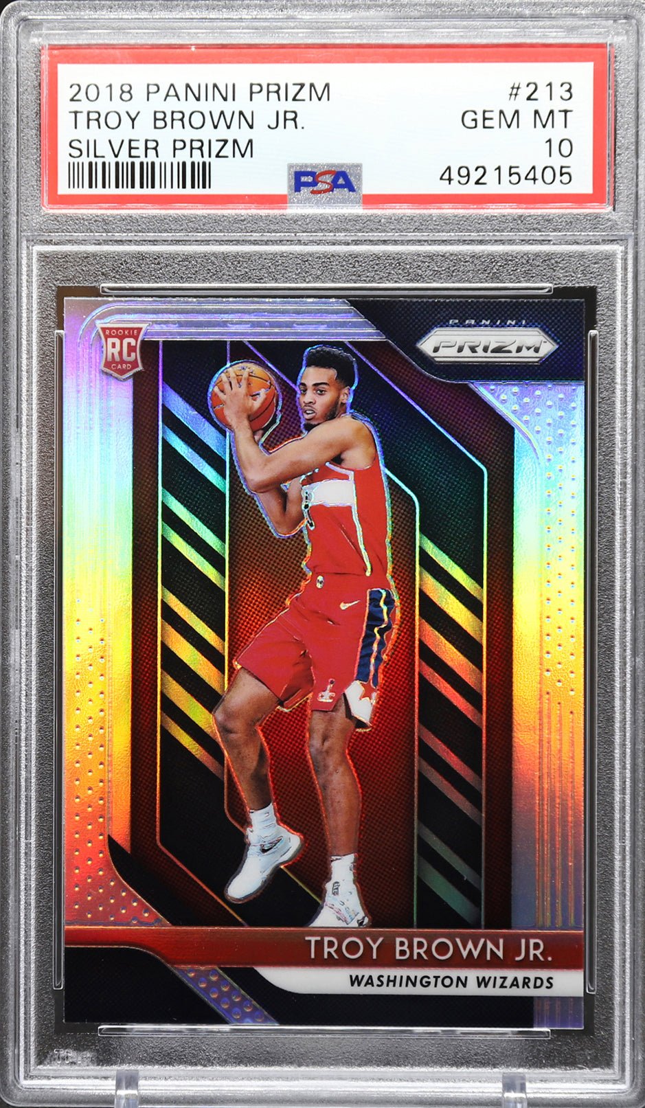 TROY BROWN JR. PSA 10 2018-19 Panini Prizm RC Silver Prizm #213 Basketball Graded Cards Parallel RC - Hobby Gems