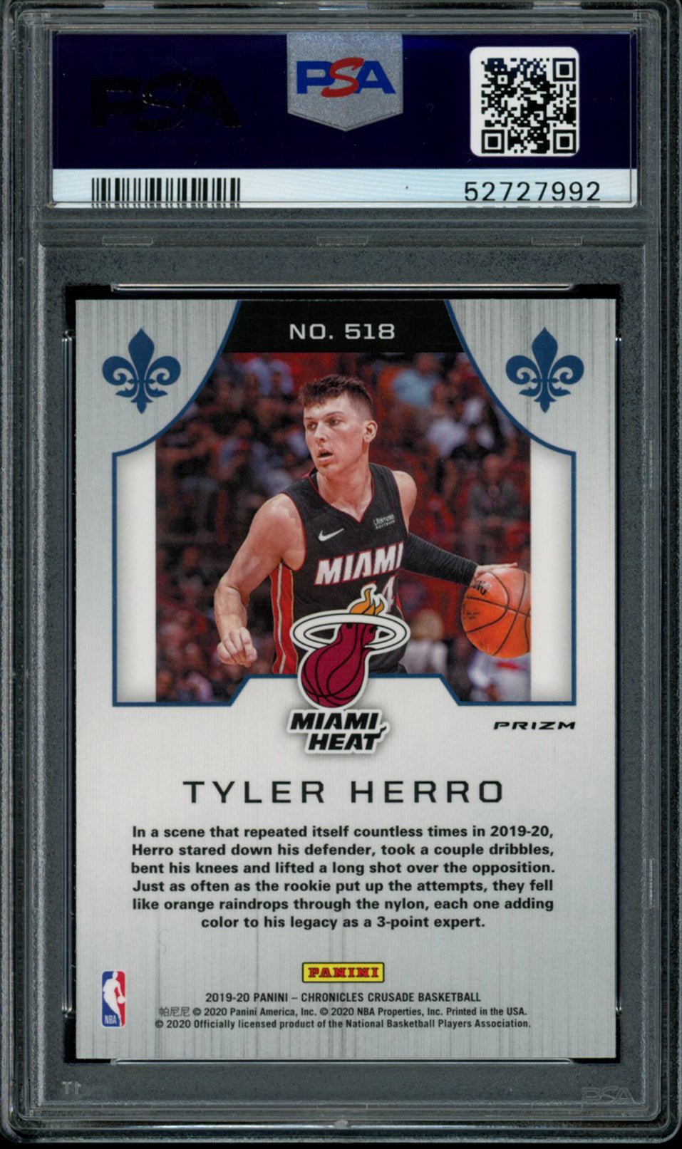 TYLER HERRO PSA 10 2019-20 Panini Chronicles RC Crusade Teal Prizm #518 SP Basketball Graded Cards Parallel RC - Hobby Gems