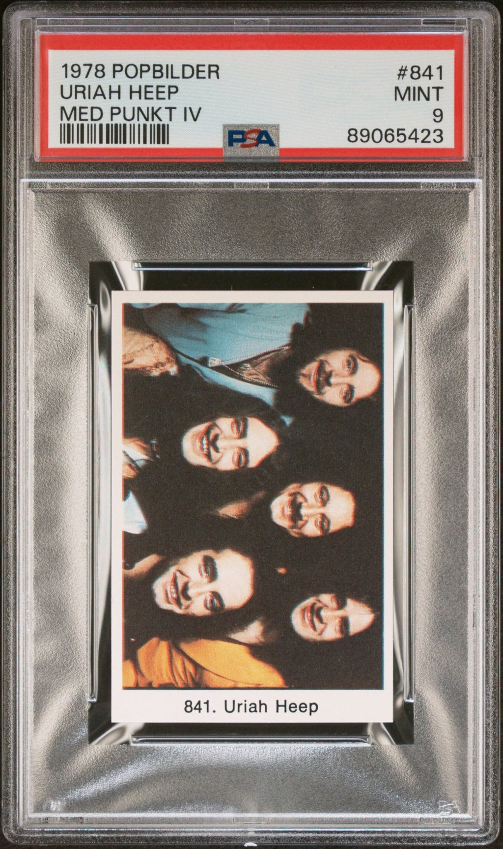 URIAH HEEP PSA 9 1978 Popbilder Med Punkt IV Pop Culture Rock Band #841 Pop Culture Base Graded Cards - Hobby Gems