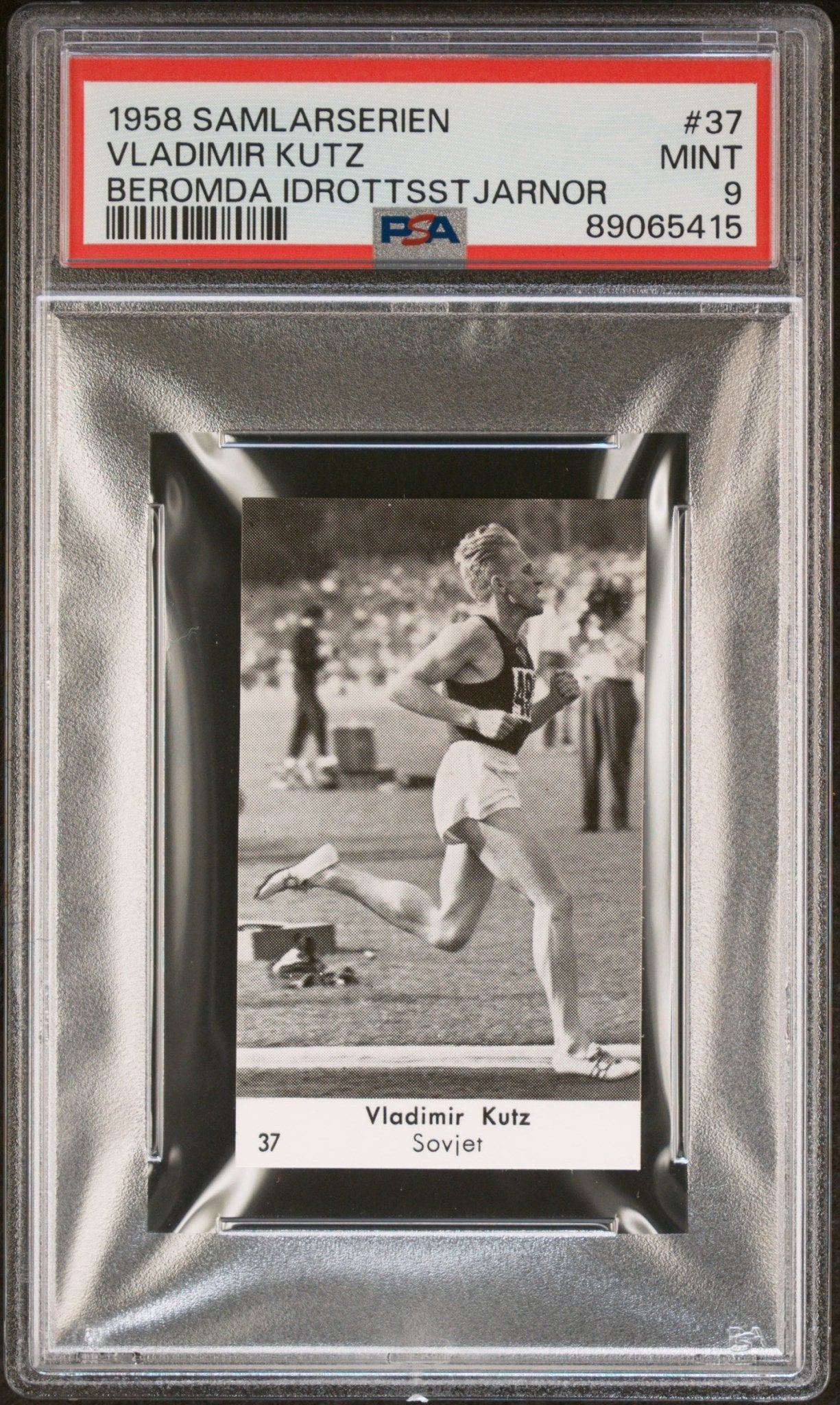 VLADIMIR KUTZ PSA 9 1958 Samlarserien Beromda Idrottsstjarnor Olympic Runner #37 Misc - Sports Base Graded Cards - Hobby Gems