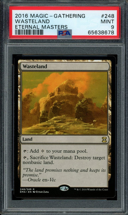 WASTELAND PSA 9 2016 Eternal Masters Magic the Gathering Rare 248 C3 Magic the Gathering Base Graded Cards - Hobby Gems