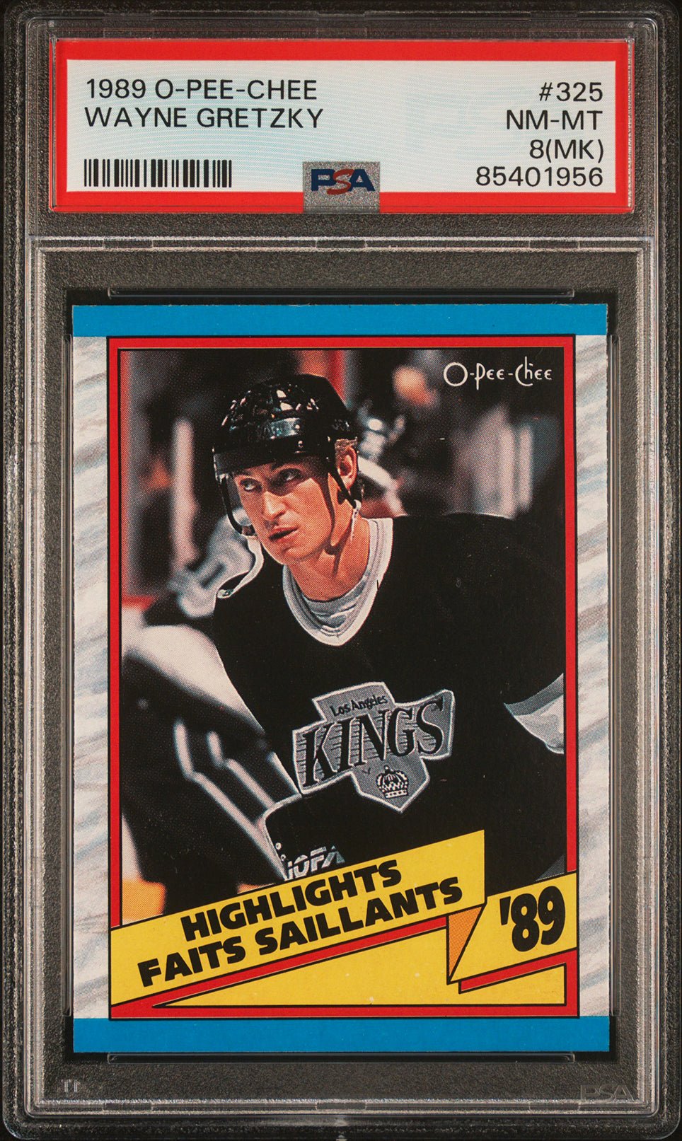 WAYNE GRETZKY PSA 8 MK 1989-90 O-Pee Chee #325 Hockey Base Graded Cards - Hobby Gems