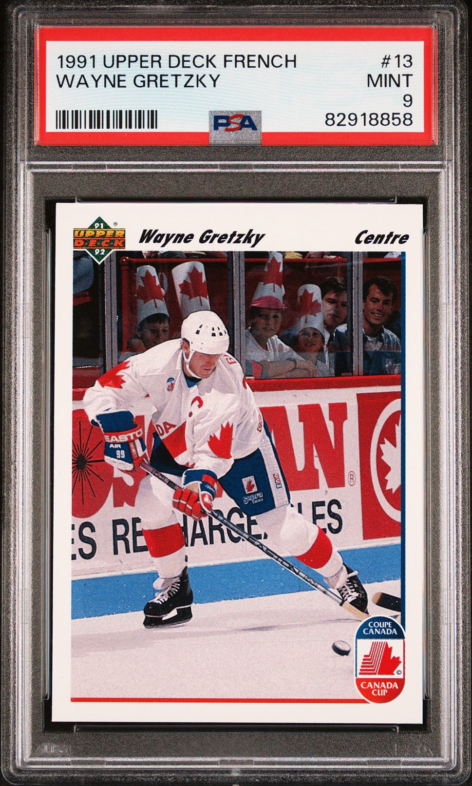 WAYNE GRETZKY PSA 9 1991-92 Upper Deck French #13 Hockey Base Graded Cards - Hobby Gems